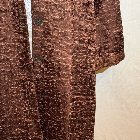 Magic scarf company // brown textured longline blazer jacket size xl-2x - Picture 3 of 8